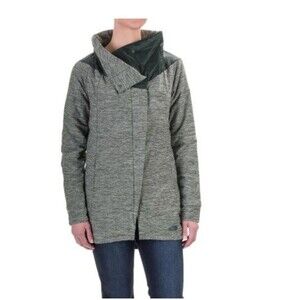 The North Face Jacket Women's Size M Green Long Pseudio Cowlneck Full Zip Puffer